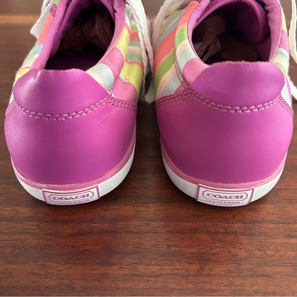 Coach Barrett Tennis Shoes Purple Striped Size 9 - Picture 4 of 10